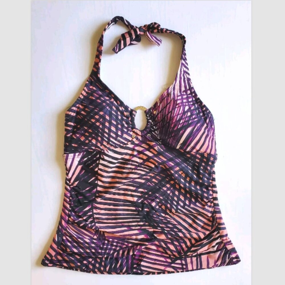 Calvin Klein Women’s Halter Tankini Swim Top Slimming S Small EUC